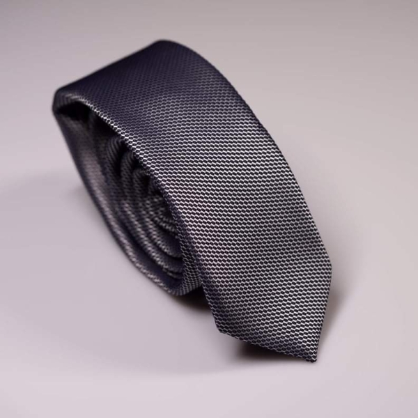 Γραβάτα ασημί μπλέ πικέ GK/7050-75