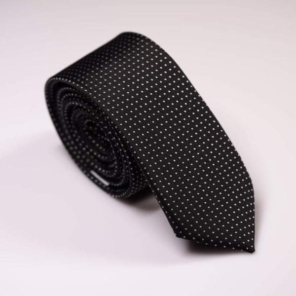 Γραβάτα μαύρη με λευκό πουά GD/2060-65