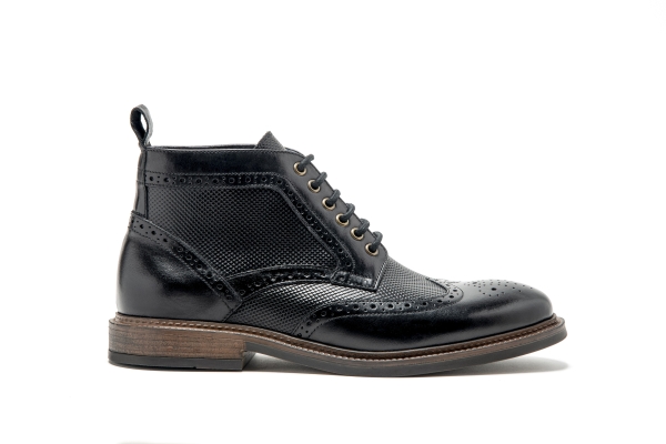  Leather half boot black ART-830-black