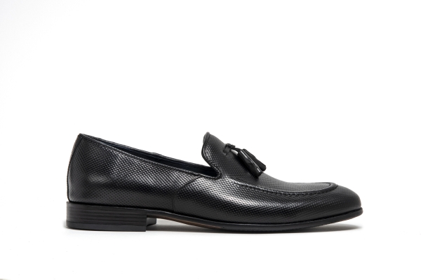 Leather lofer shoes black ART-756-BLACK