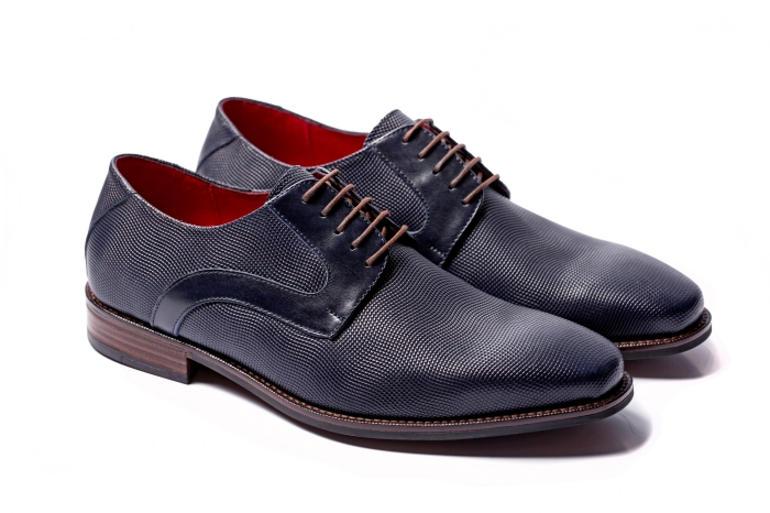 Leather shoes blue black ART-722-BLUE BLACK