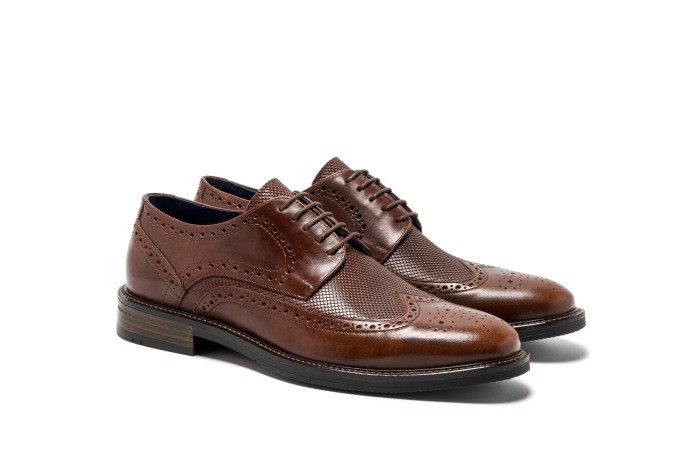 Leather shoes cognac ART-622-cognac