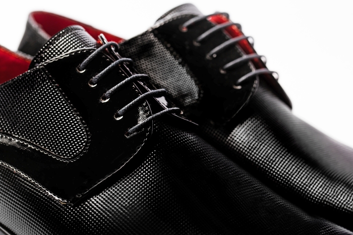 Leather shoes shinny pike black ART-455-black