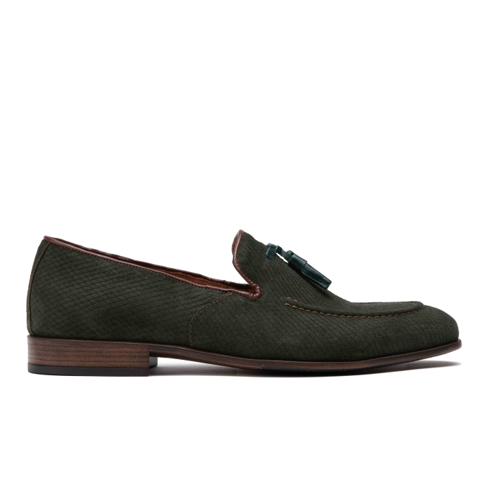 Suede lofer Shoes green ART-709-green