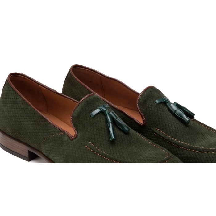 Suede lofer Shoes green ART-709-green